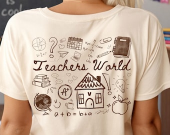 Teachers World Shirt • Lehrerinnen Shirt • Teacher Club • Cool School • Geschenk Lehrer • Lehramt Studentin • Schüler Abschiedsgeschenk