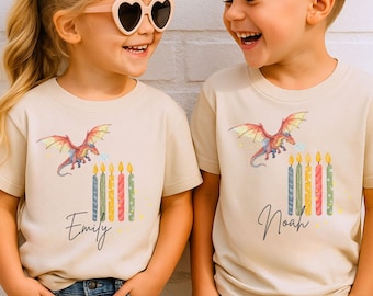 5. Geburtstag Shirt, Drache T-Shirt, personalisierbar, Birthdayshirt, Geburtstagskerzen, Flying Dragon, Geburtstagsparty, Ich bin schon groß