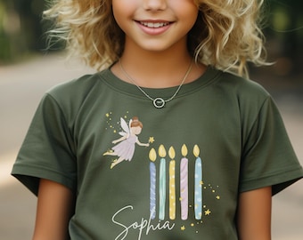 Geburtstag Shirt, Fee T-Shirt, personalisierbar, Birthdayshirt, Geburtstagskerzen, Little Fairy, Geburtstagsparty, Geburtstagskind, Geschenk
