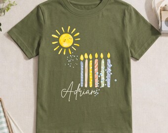 6. Geburtstag Shirt, Sonne T-Shirt, personalisierbar, Birthdayshirt, Geburtstagskerzen, Sommerkind, Geburtstagsparty, Ich bin schon groß