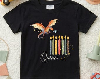7. Geburtstag Shirt, Drache T-Shirt, personalisierbar, Birthdayshirt, Geburtstagskerzen, Flying Dragon, Geburtstagsparty, Ich bin schon groß