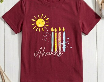 4. Geburtstag Shirt, Sonne T-Shirt, personalisierbar, Birthdayshirt, Geburtstagskerzen, Sommerkind, Geburtstagsparty, Ich bin schon groß