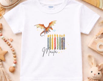 8. Geburtstag Shirt, Drache T-Shirt, personalisierbar, Birthdayshirt, Geburtstagskerzen, Flying Dragon, Geburtstagsparty, Ich bin schon groß