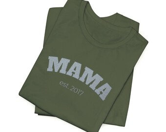 besticktes Mama Shirt, personalisierbar, Mama est. , Kindernamen, Geschenk Muttertag