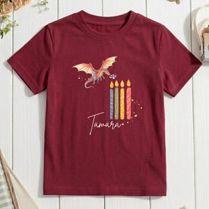 4. Geburtstag Shirt, Drache T-Shirt, personalisierbar, Birthdayshirt, Geburtstagskerzen, Flying Dragon, Geburtstagsparty, Ich bin schon groß image 1