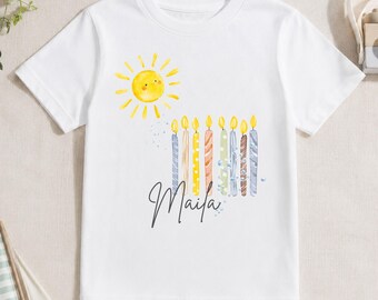 8. Geburtstag Shirt, Sonne T-Shirt, personalisierbar, Birthdayshirt, Geburtstagskerzen, Sommerkind, Geburtstagsparty, Ich bin schon groß