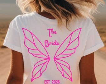 Feen Junggesellinnenabschied • JGA Shirt Frauen • The Bride & Bride Club • Est. Datum • Märchen Motiv • Fairy Wedding Tshirt • Once upon