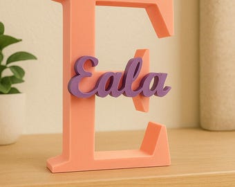 Personalised 3D-Printed Name Sign | Custom Letter Shelf & Door Decor | Kids Bedroom or Nursery Gift