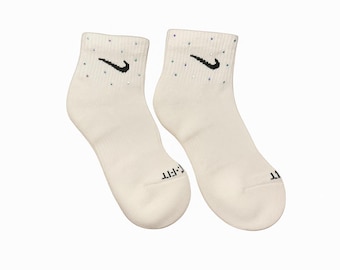 Bedazzled Nike-sokken – sprankelende custom Nike-sokken met ronde hals/enkels voor cadeaus en teams