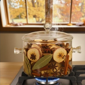 Mieszanka do gotowania na kuchence przy kominku – naturalne jabłko, cynamon, aromat dymu, świąteczna mieszanka do gotowania na wolnym ogniu