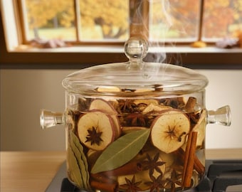 Fireside Stovetop Potpourri Mix– Natural Apple, Cinnamon , Smoky Aroma, Holiday Simmer Pot Blend