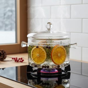 Nordwald-Kochherd-Potpourri-Mix, frische Kiefer, Zitrus-Simmer-Mischung, natürlicher Winter- und Urlaubsduft.