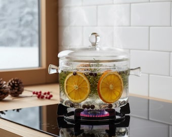 Nordwald-Kochherd-Potpourri-Mix, frische Kiefer, Zitrus-Simmer-Mischung, natürlicher Winter- und Urlaubsduft.