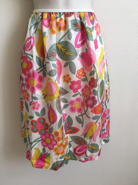 Vintage Floral Silk Slip Small