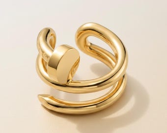 Manchette d'oreille en or 14 carats, sans piercing, style minimaliste, pour cartilage, cadeau pour elle