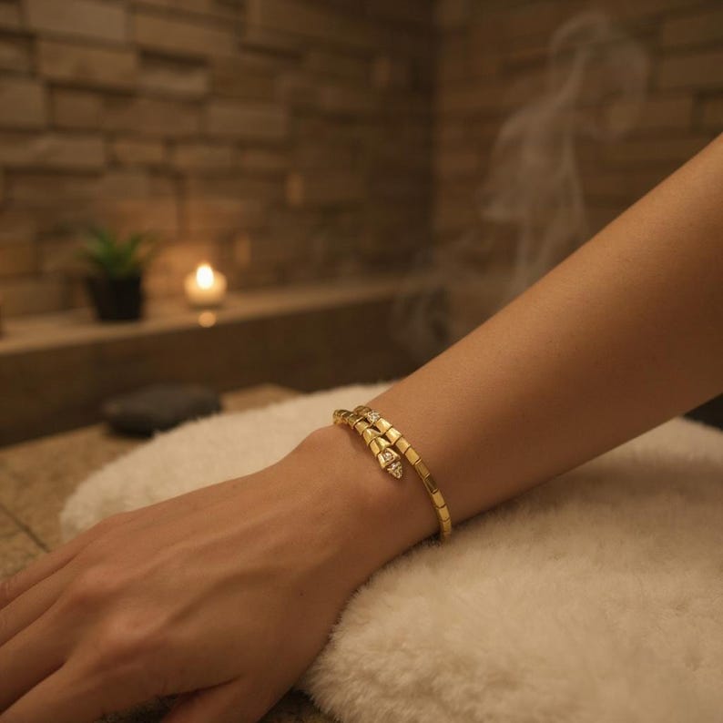Bracelet jonc serpent image 1