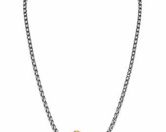Two Tone Horseshoe Necklace, Stainless Steel Lucky Horseshoe Pendant, Gold & Silver Necklace, Everyday Jewelry Gift for Her