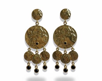 Large Vintage Inspired Dangling Earrings