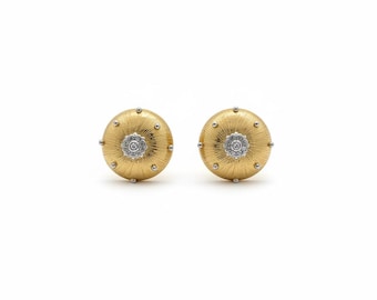 Vintage style button earrings
