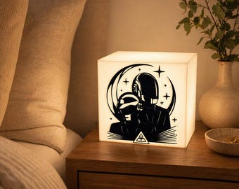 Boîte lumineuse LED Daft Punk : lampe de bureau icône de la musique