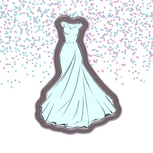 Wedding Dress 3 Cookie Cutter - Bridal Gown Cutter - Sleeveless Gown Fashion Cutter