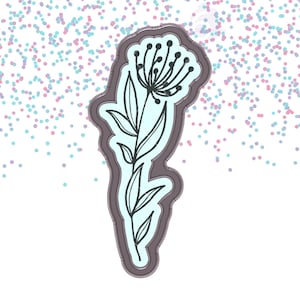 1 emporte-pièce Fleur avec tige - Emporte-pièce jolie fleur - Emporte-pièce longue fleur