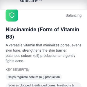 Peut inclure: Capture d'&eacute;cran d'une page web pour ubyouskincare.com, avec le logo de la marque et le texte "u. b. YOU enhanced skincare". La page pr&eacute;sente la Niacinamide (Forme de Vitamine B3) et ses bienfaits pour la peau, comme la r&eacute;duction des pores et l'am&eacute;lioration du teint.