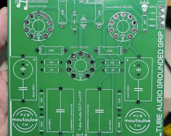 Tube Audio Stereo PreAMP PCB Grounded Grid (GG)