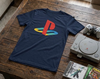 Retro Gaming Tee | 32-Bit Konsolen-Logo-Shirt | 90er Jahre Nostalgie Bekleidung