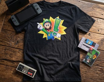 Luigi Logic Retro Tee | Classic Nintendo Mascot Shirt | 16-bit Superstar Saga Graphic