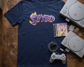 Spyro the Dragon Retro Logo Tee | 90s PlayStation Gaming Shirt | Classic Mascot Graphic