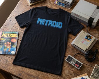 Metroid Retro Badge Tee | Classic NES Samus Shirt | 8-Bit Bounty Hunter Graphic