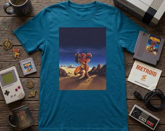 SR388 Bounty Hunter Tee | Metroid II Retro Art Shirt | Samus Returns Graphic