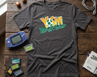 Yoshi Topsy-Turvy Retro Badge Tee | GBA Tilt Sensor Shirt | 32-bit Storybook Graphic
