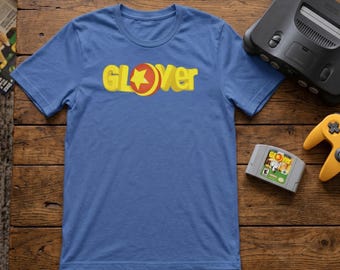 Glover Retro Badge Tee | N64 64-Bit Mascot Shirt | Classic Ball-Rolling Platformer Graphic