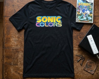 Sonic Colors Grafik-T-Shirt | Greif nach den Sternen Retro Shirt | Wii Era Interstellares Gaming Bekleidung