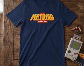 Metroid Return of Samus 8-bit Logo Tee | Classic Game Boy Shirt