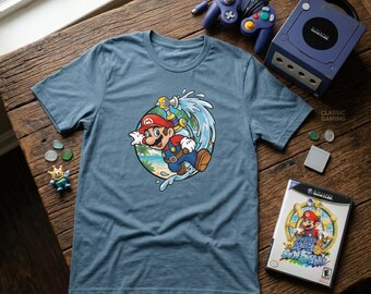 Mario FLUDD Tropisches Strand Tee | 2000er Jahre Island Nostalgie Gamer Shirt