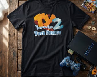 Ty 2 Bush Rescue Retro Logo Tee | 2000s Gaming Shirt | Mascot Sequel Graphic