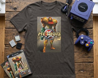 Metroid Prime Retro Logo Tee | GameCube Era Shirt | Samus Aran Tallon IV Graphic