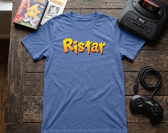 Ristar Retro Logo Tee | 90s Sega Genesis Shirt | Shooting Star Mascot Graphic
