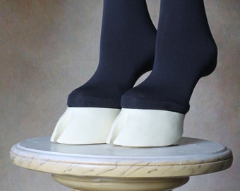 IVORY Creature Feet Unisex CLOVEN Hoof Shoes with Thigh High Leggings