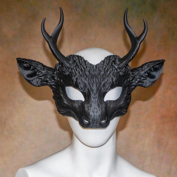 Deluxe Deer Half Mask Fawn Doe Animal Lightweight