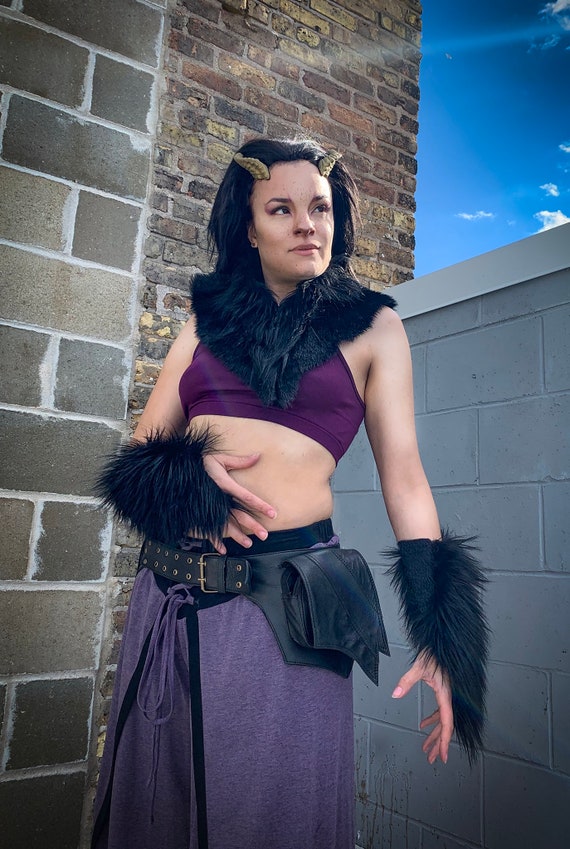 Faux Fur Neck Cowl and Gauntlets - Etsy
