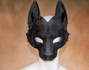Deluxe Wolf Animal Half Mask Canine Dog Lightweight