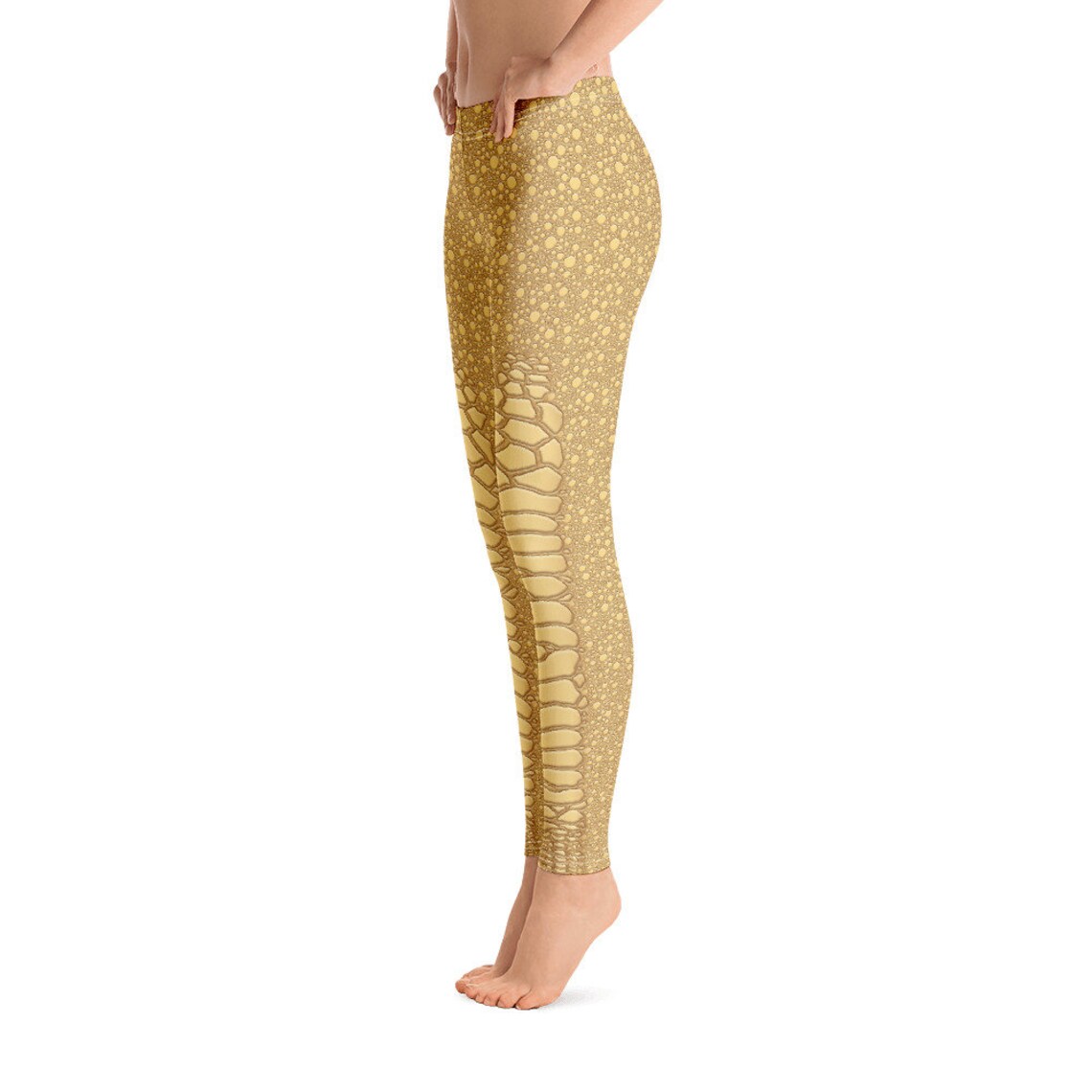 Golden Scaled Leggings Etsy