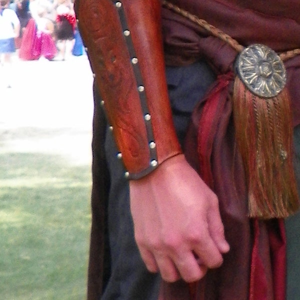 Custom Designed Leather Bracer Pair