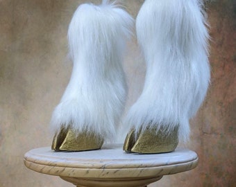Creature Feet Unisex Faux Fur Feathered Custom Cloven Hooves