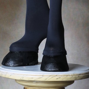 BLACK Creature Feet Unisex HORSE Hoof Shoes with Thigh High Leggings
