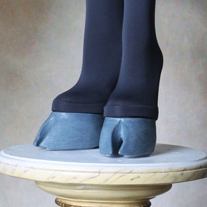 GREY Creature Feet Unisex CLOVEN Hoof Shoes with Thigh High Leggings